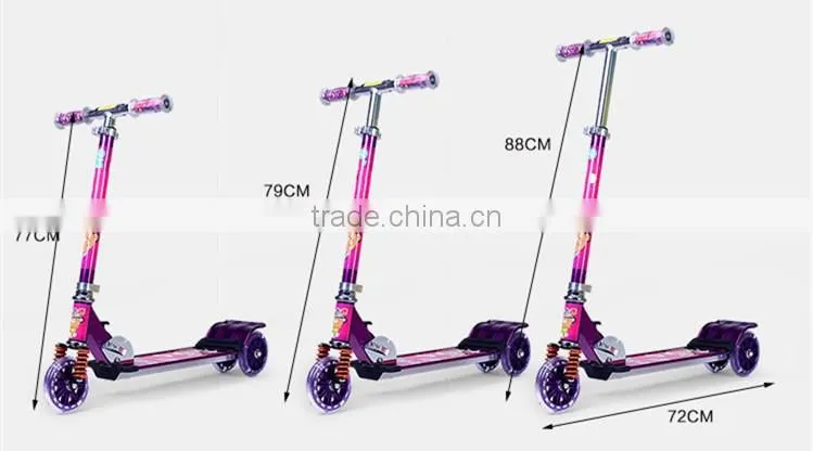 Three 120mm big wheels children scooter with aluminum frame for sales