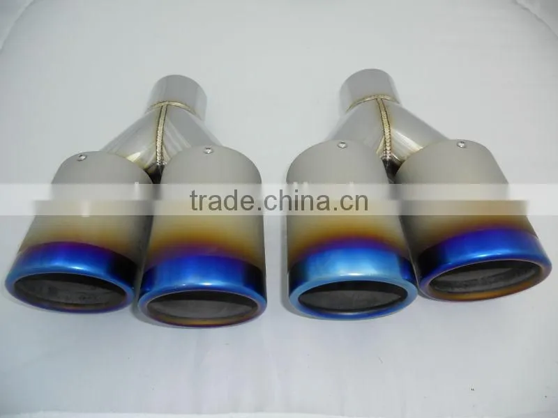exhaust muffler dual tips in Titanium alloy