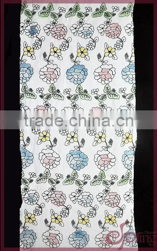 Elegant big floral printed embroidered cotton lace fabric for dress/blouse
