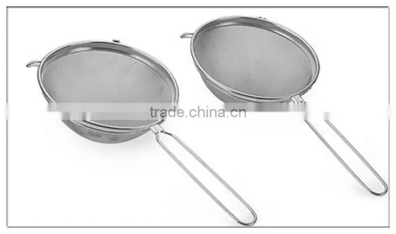 Excellent quality stainless steel strainer with long handle and 2 ear