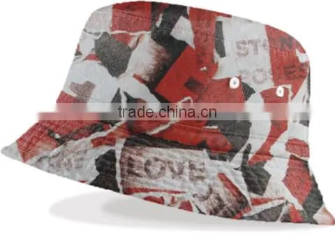 Flat top blank floral custom tie dyed bucket hat