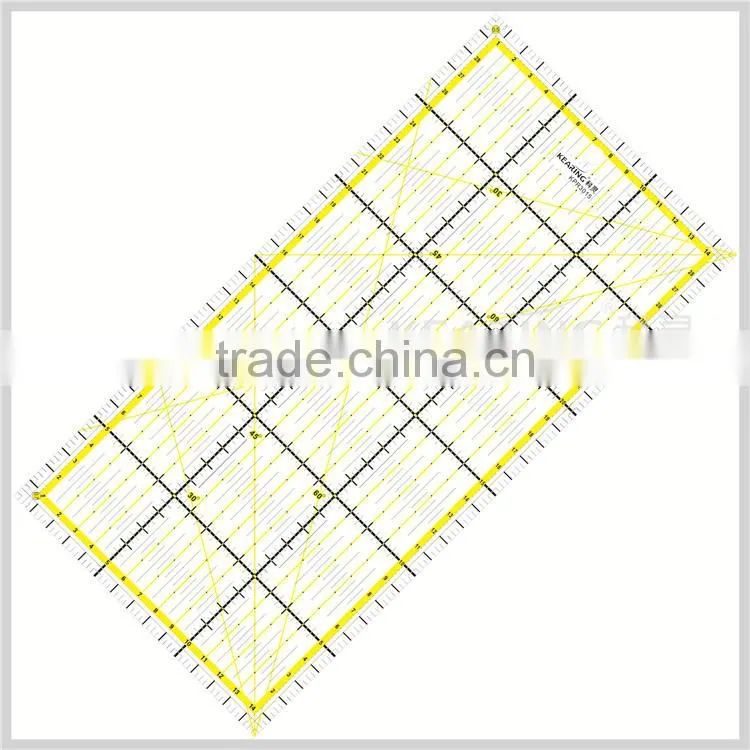 2mm thickness acrylic transparent quilting ruler 6.5*6.5 inch for tailoring #KPR5150