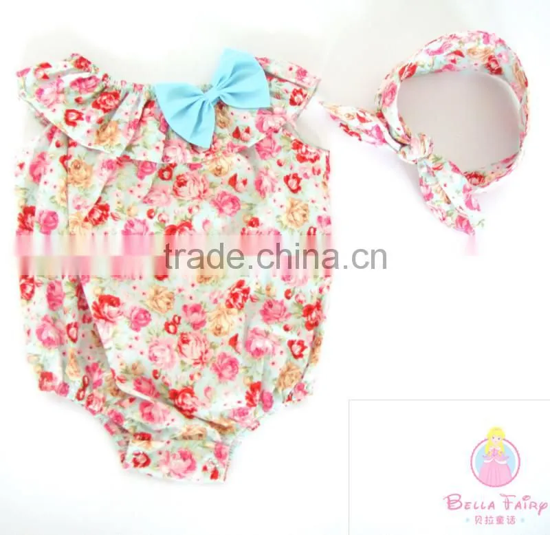 baby bodysuit, baby onesie, baby romper with headbands