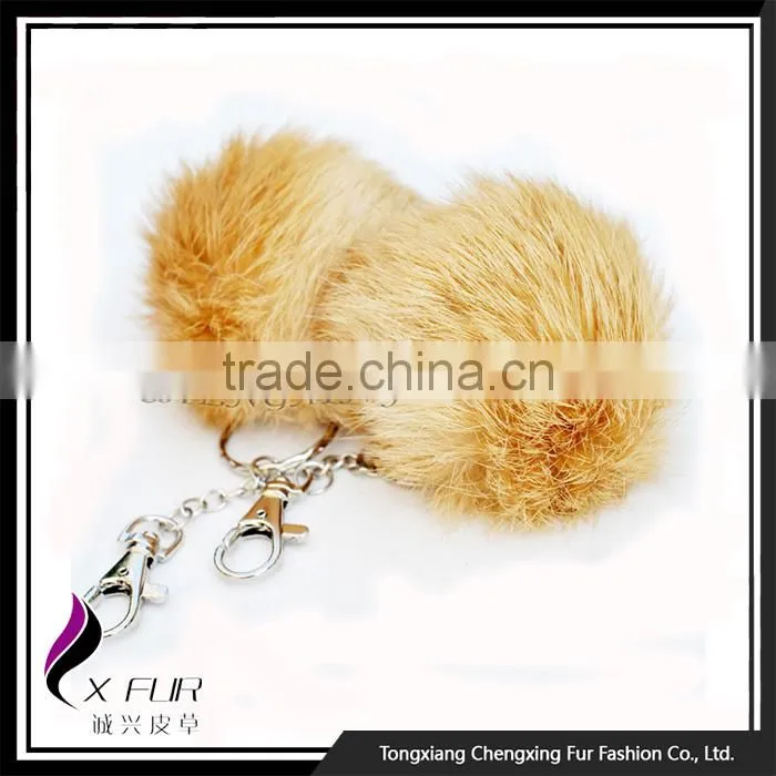 CX-R-36 China Wholesale OEM Fur Ball Rabbit Fur Keychain