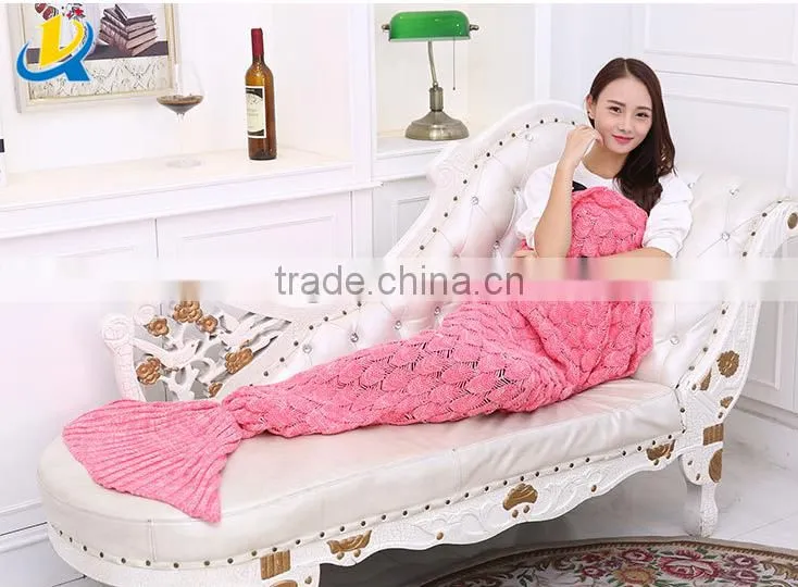 wholesale knitted crochet mermaid tail blanket mermaid tail sleeping bag