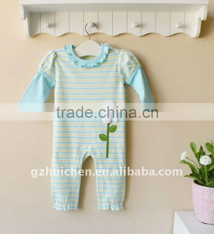 mom and bab 2012 baby clothes 100% cotton embroider sleep suit