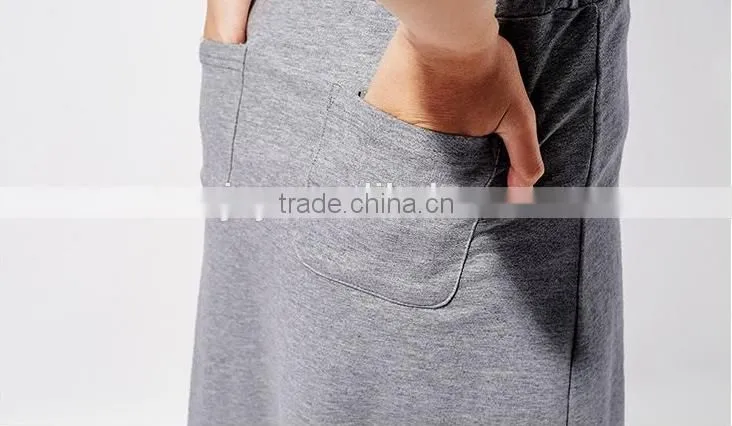 Female money navy blue printed knitted waistband draw string dress