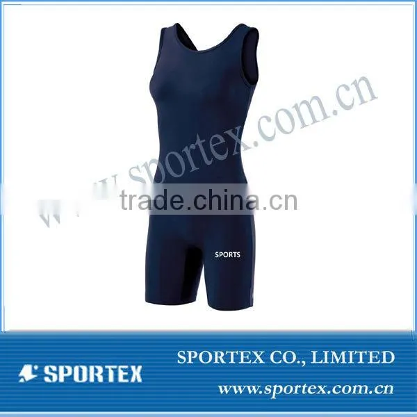 2015 Vintage Hot Selling Sportswear Bib Women's Navy Wrestling Singlet #MZ0527