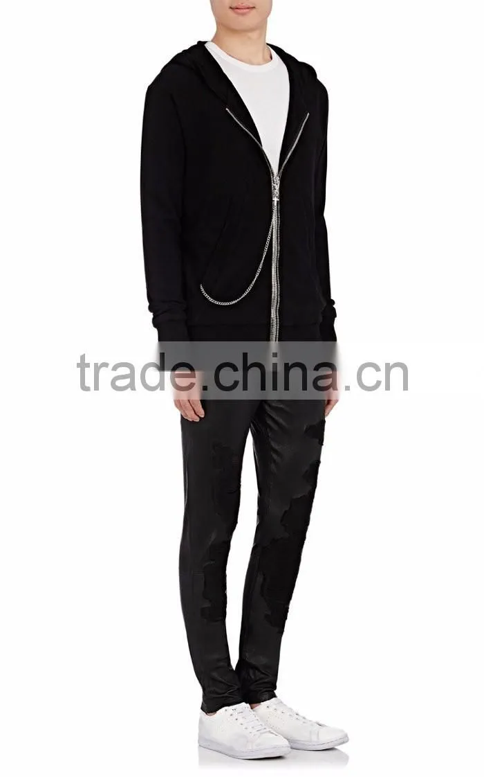 Double-Faced Cotton Zip-Front Hoodie
