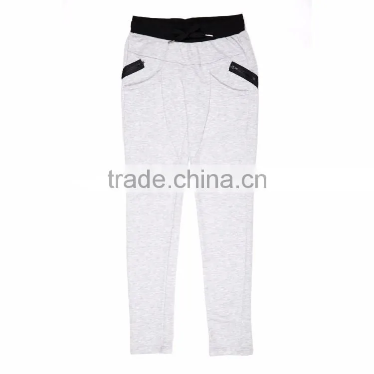 2016 high quality light grey zipper pocket jogger sweat mens golf pants