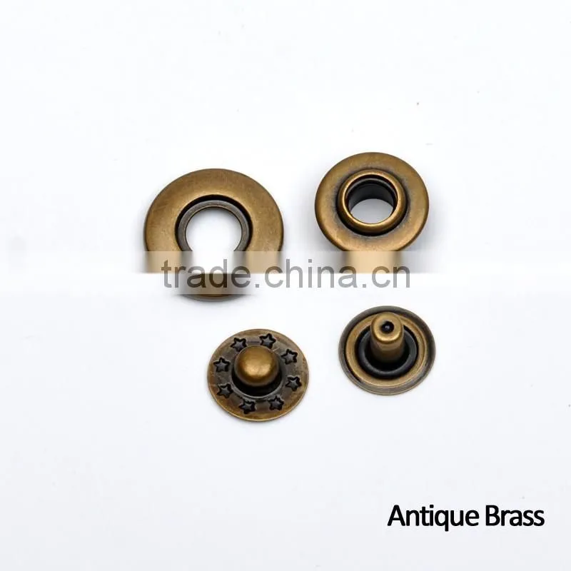 4 part brass metal snap button 16mm Bubble fastener black/nickle/Bronze Jacket fastener