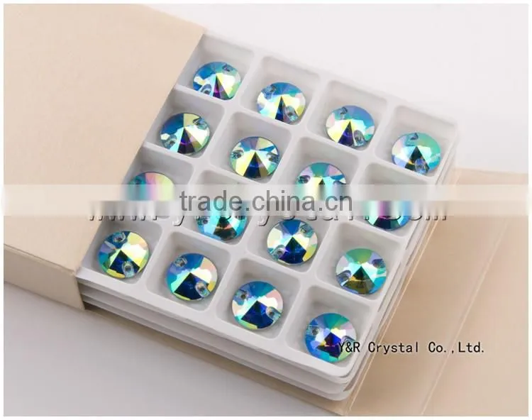 rivoli 18 mm flat back sew on stones beads for wedding dress