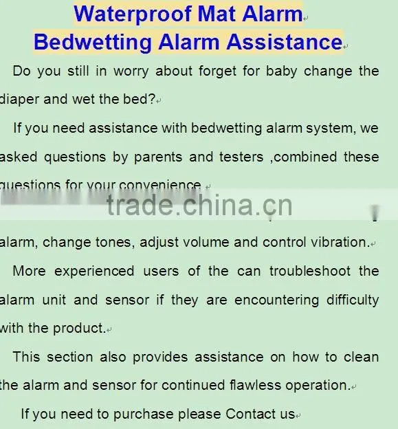 2017 health care alarm Bedwetting Urine pad