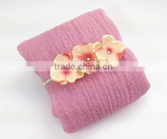 Eco-friendly Customized Baby pink and white cheesecloth photography prop baby photo prop Hand dyed christmas gift wrap