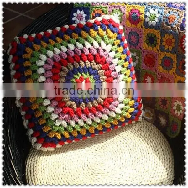 Crochet flowers crochet square bed pillow cushion pillow cushion Lumbar pillow cover