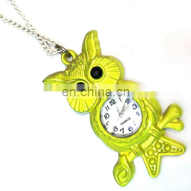 Vogue Women's Cute Owl Pendant Necklace Watch