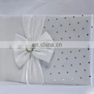 bow-knot designer with wave pointred textile wedding guest book decorations