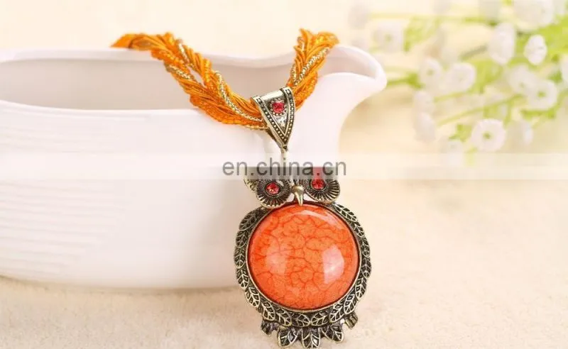 New Fashion 17 Color Owl Pendant Chain Necklace Chrismas Gift Jewelry