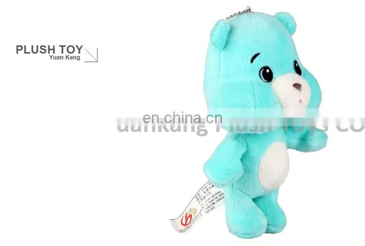 Lovely soft care teddy bear plush keychain with round face