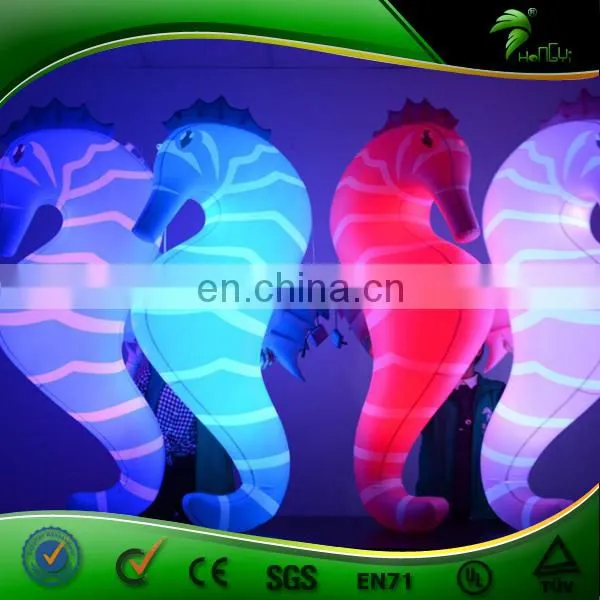 Animal Shape Inflatable LED Balloon Flying Sea Horse Inflatabel Light Balloon For Parade