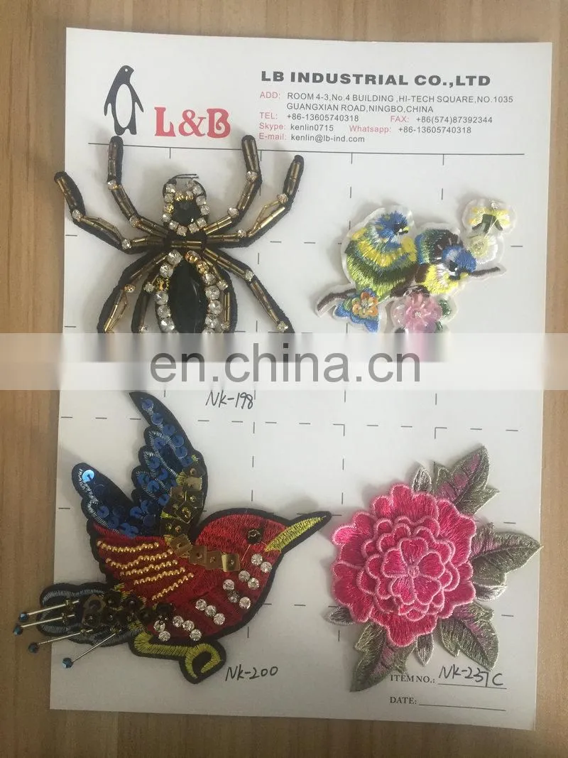 hot sale fahsion 3D rose sequin Patch with glue