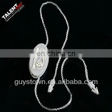 custom printed brand name logo plastic string for clothing hang tag