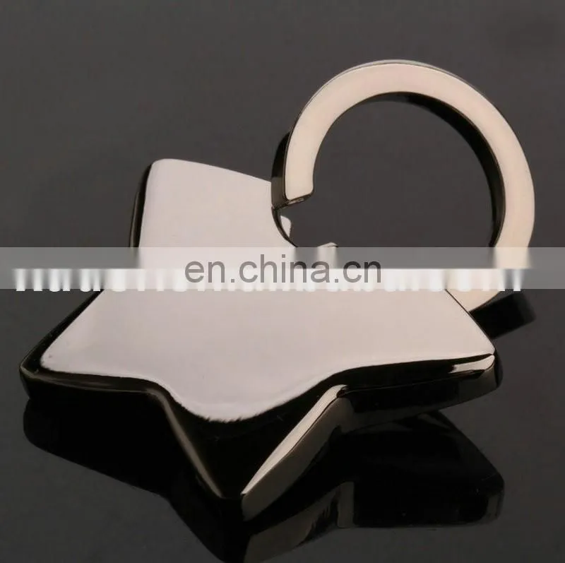 Pendant Five Pointed Star Key Chain Ring Keychain Keyfob keyring metal Zinc Alloy five-pointed star Shape keychains
