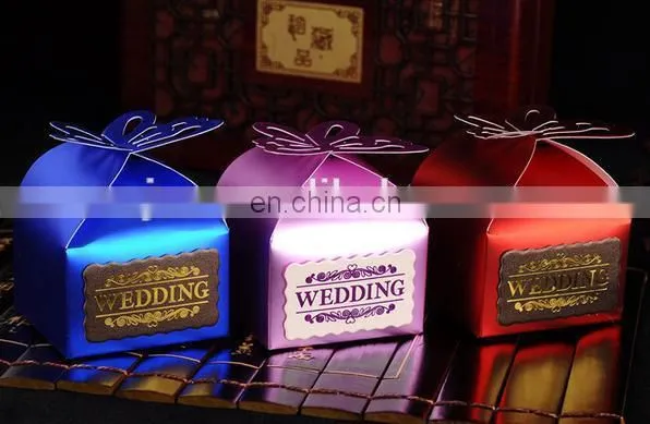 coated paper butterfly shape foldable sweet paper candy box for chocolate