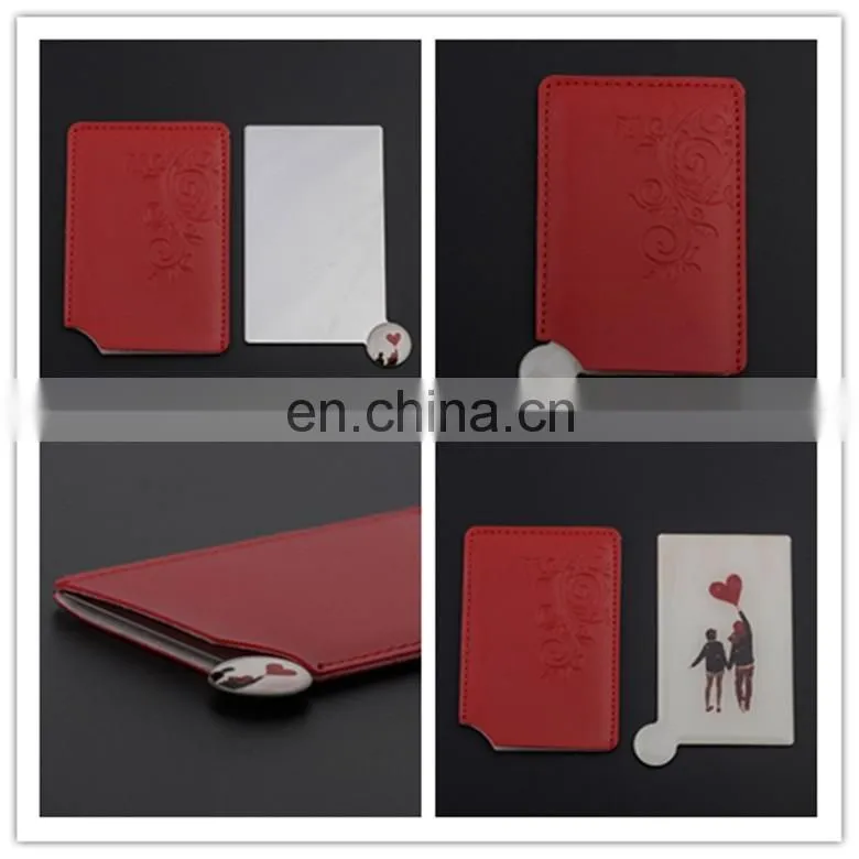 Custom logo blank metal personalized pocket mirror for lady decorative