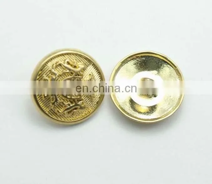 Gold plating color brass metal button sewing button 15mm