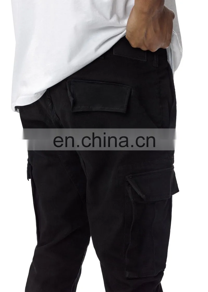 DiZNEW CUSTOM SUPER FASHION DENIM BLACK CARGO JEANS FOR MENS