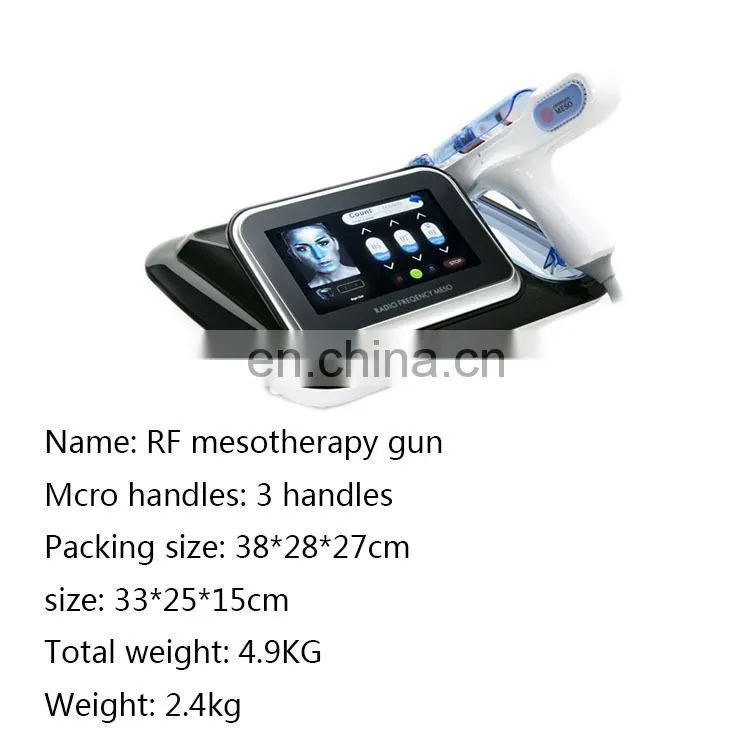 Portable salon use Radio Frequency face lifting wrinkle removal skin rejuvenation water oxygen jet mesotherapy gun