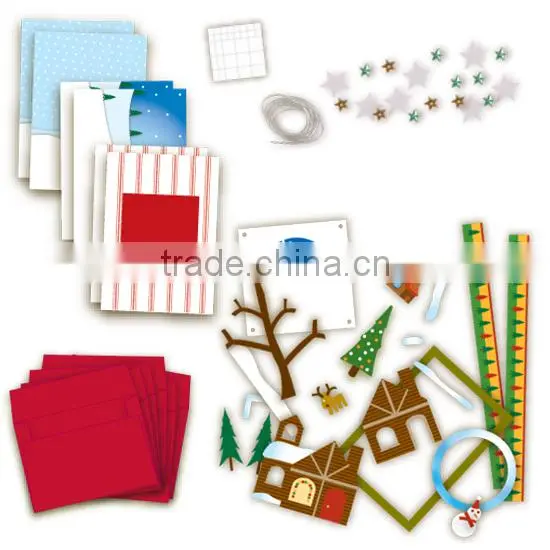 Paper craft Winter Christmas Happy Holidays DIY Greeting Card Making Box Set