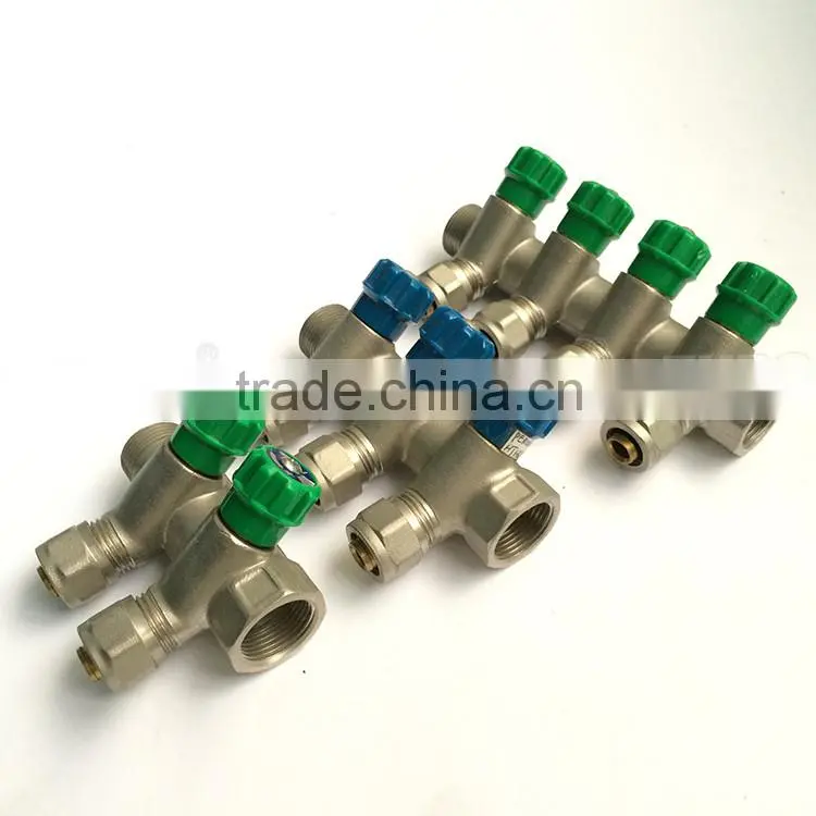 three connectors brass manifolds fitting for PE pipes