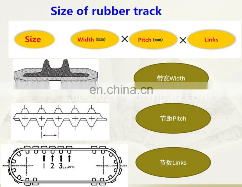 Mini Excavator Rubber Track Chain For Construction Machinery Parts