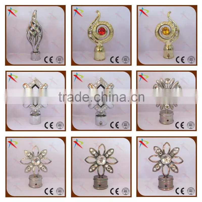 New design window curtain model finials with aluminum&crystal material
