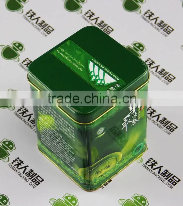 Square Tea Tin with Embossing, Metal Tin Box