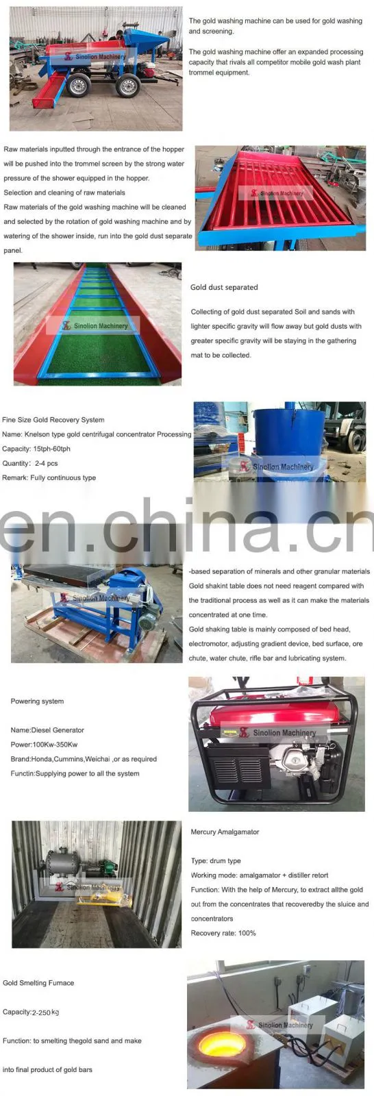 Small rock sand gold separator machine mining trommmel screen