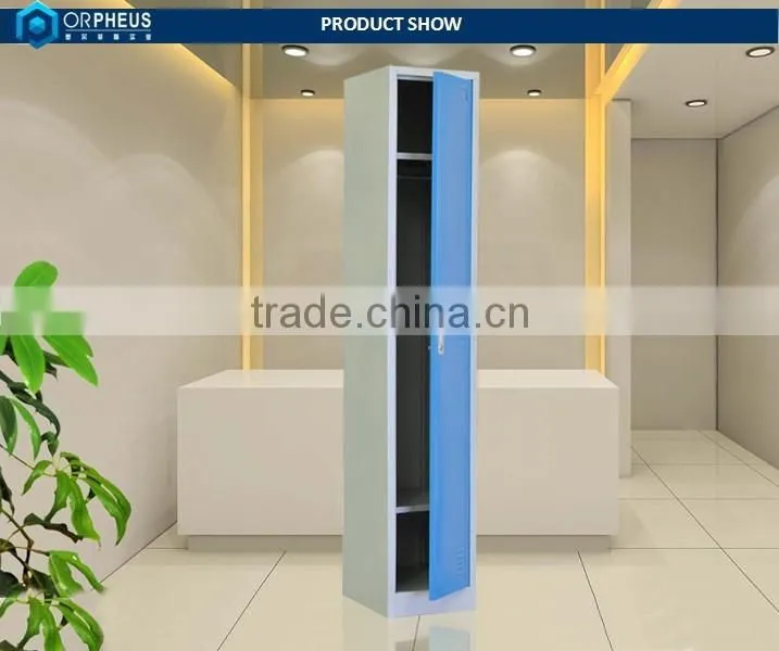 2016 New Lockers Blue Steel Slime Design Steel Cupboard With Single Door