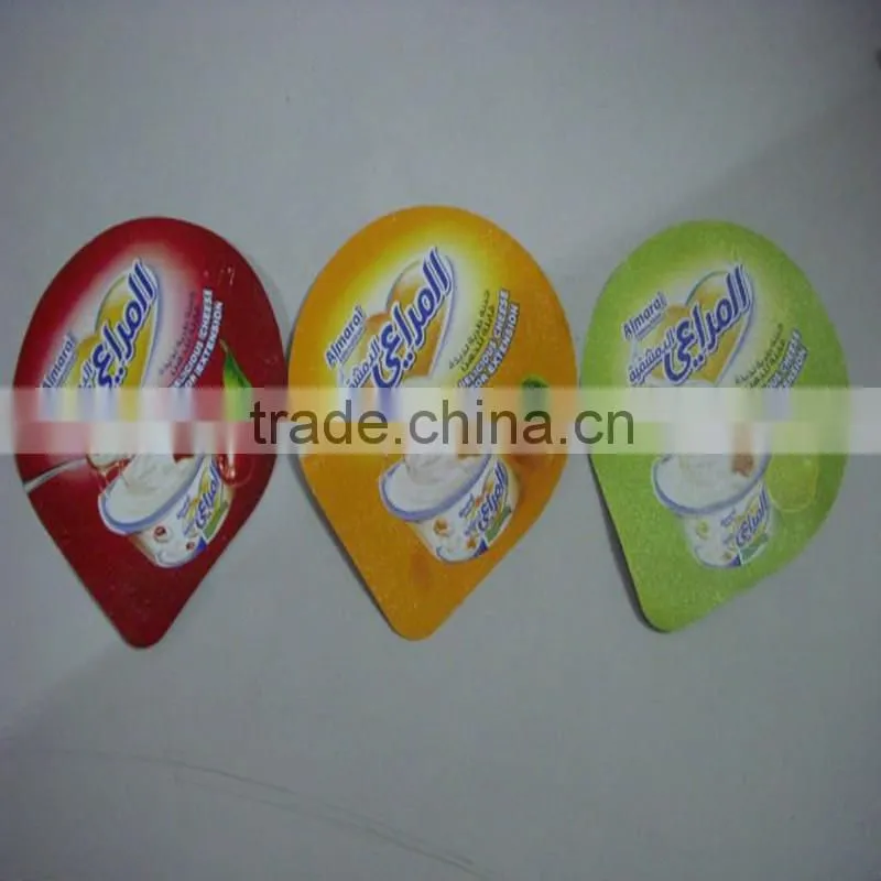 factory price printed aluminum lidding foil for yogurt cups packaging sealing with PS/PP
