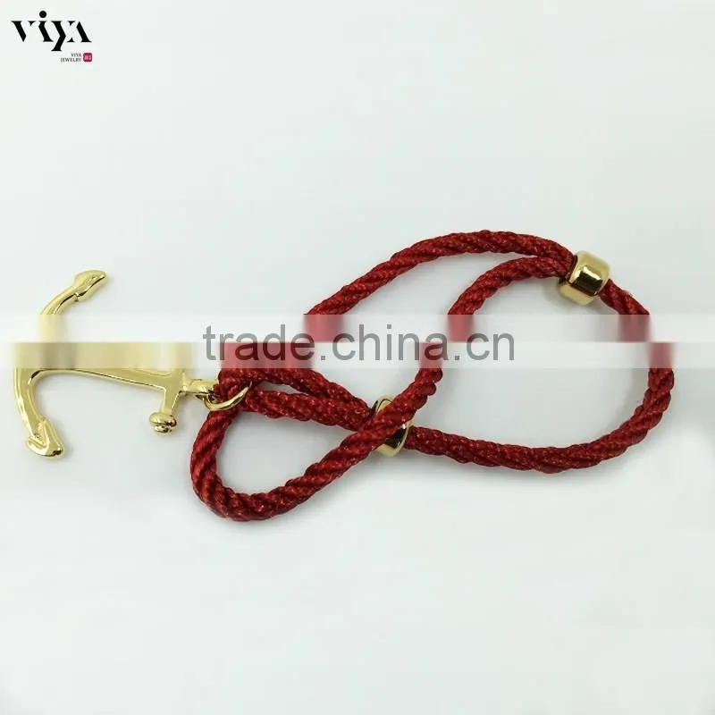 Fashion Jewelry High Quality Handmade Wrap Bracelet 316l Stainless Steel Bracelet Popular Men Anchor Bracelet