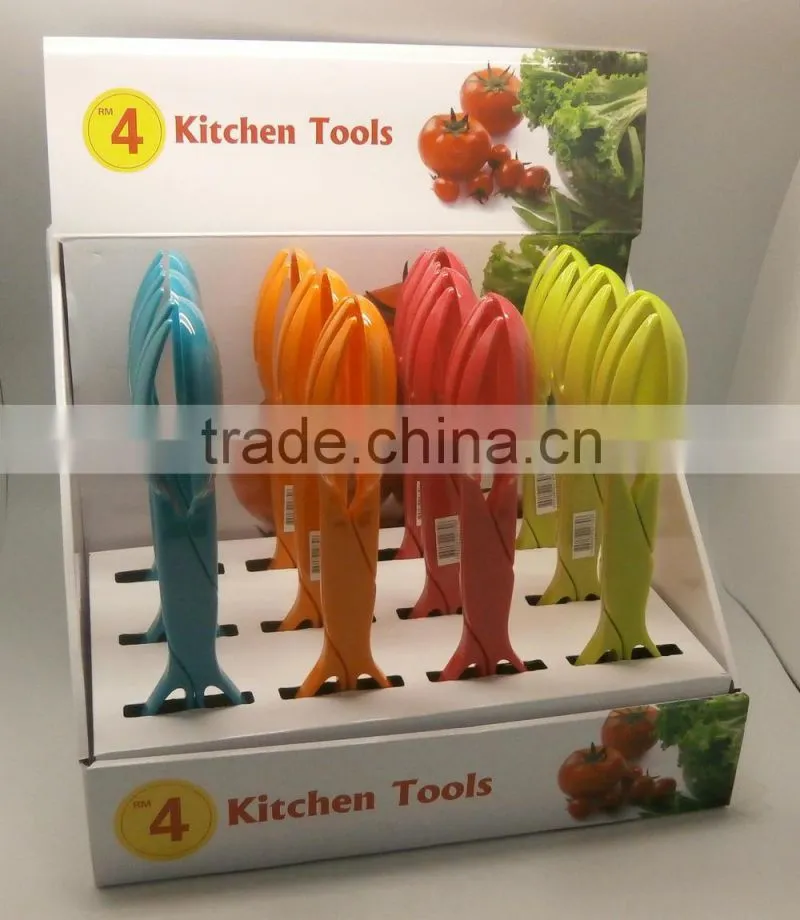 FLAT COLORFUL HANDLE KITCHEN GADGET, KITCHEN ACCESSORIES WITH DISPLAY BOX