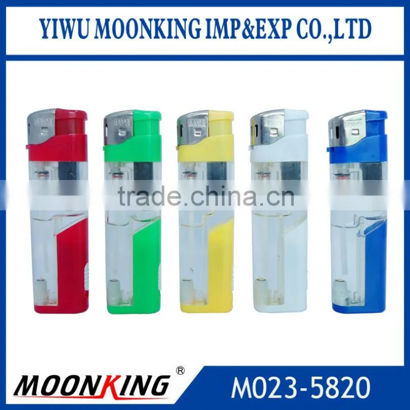 8.1cm transparent refillable electronic lighter led lighter for cigarette