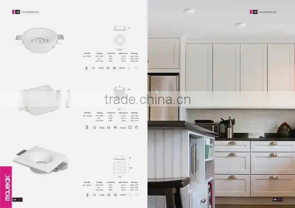modern gypsum plaster recessed lighting fixture e27