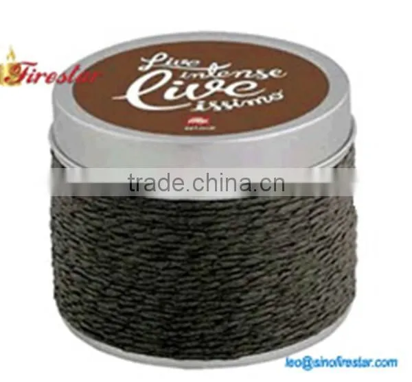 brown paraffin tin candle