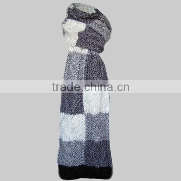 2014 fashion female gender acrylic knitting handmade hat and scarf