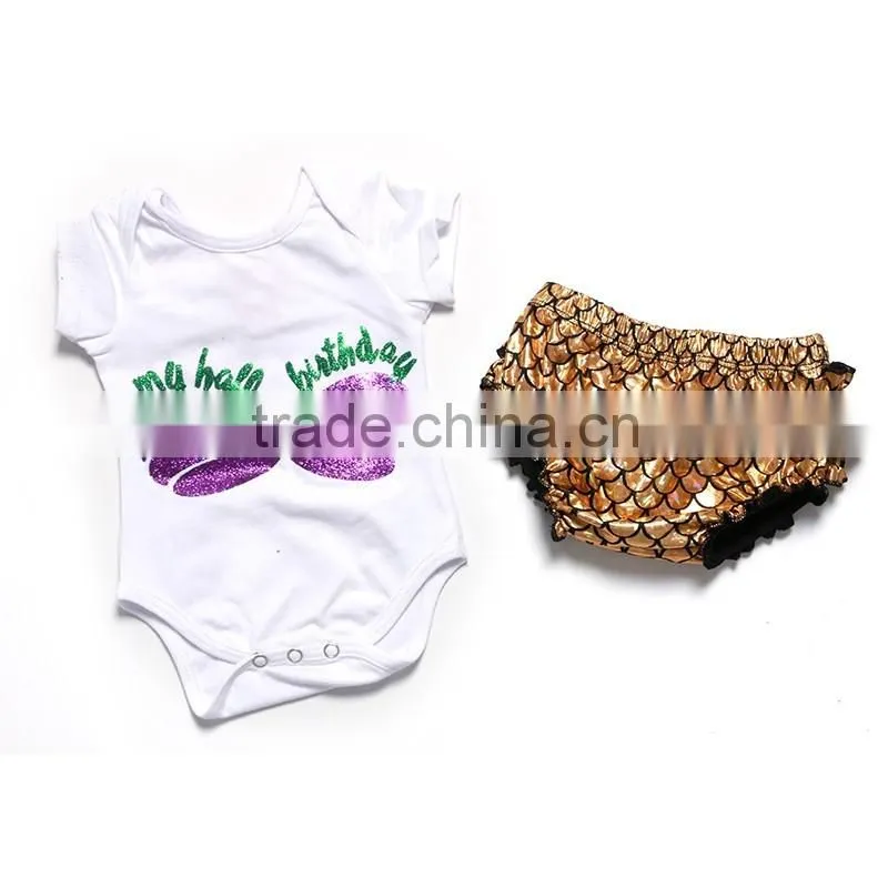Mermaid Children Summer Boutique Girls Outfits Clothing Sets
