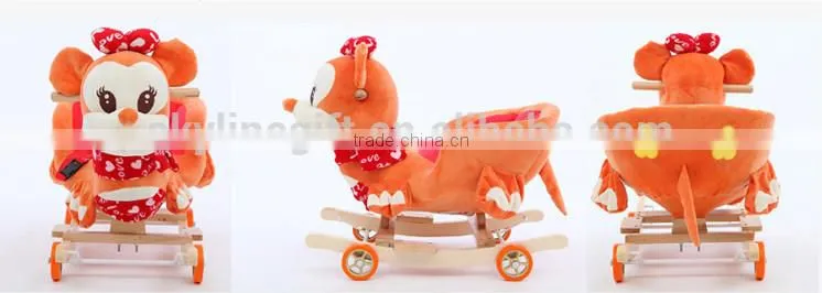 Variety of cartoon music animal rocking horse,wood toy horse with pedal
