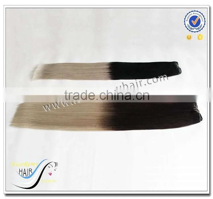 Wholesale top quality sew in human hair weave ombre hair 100% virgin human hair