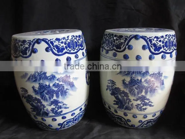Chinese antique beautiful procelain drum stool